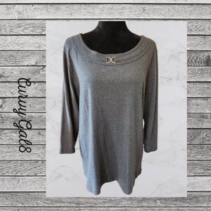 🔥 Sale 3 for 20🔥  Karen Scott Women 1X Long Sleeve Gray Top